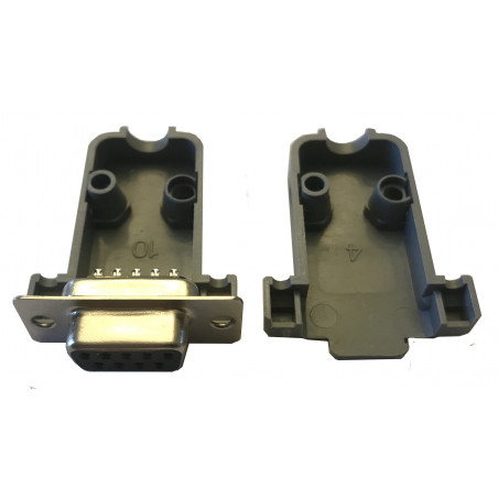 Female DB9 Connector with Solder Cups and Clamshell
